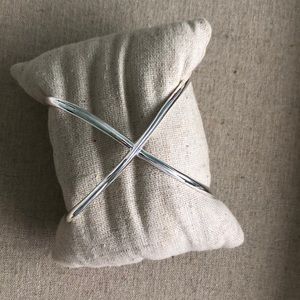 Stella & Dot Silver X cuff Bracelet